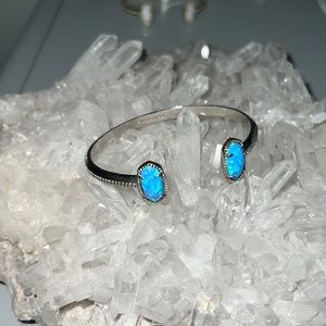 Kendra Scott silver and blue opal Elton bracelet